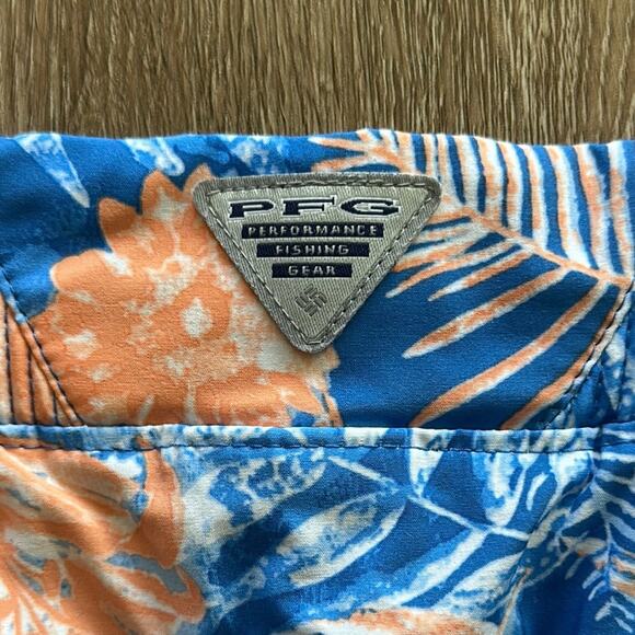 Columbia PFG Tidal Shorts Blue & Orange Floral Size Small UPF 50 - Picture 5 of 6